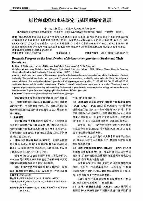 细粒棘球绦虫虫株鉴定与基因型研究进展