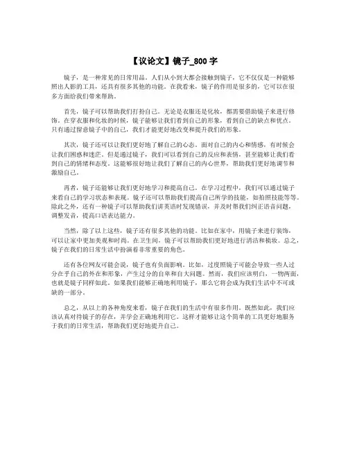 【议论文】镜子_800字
