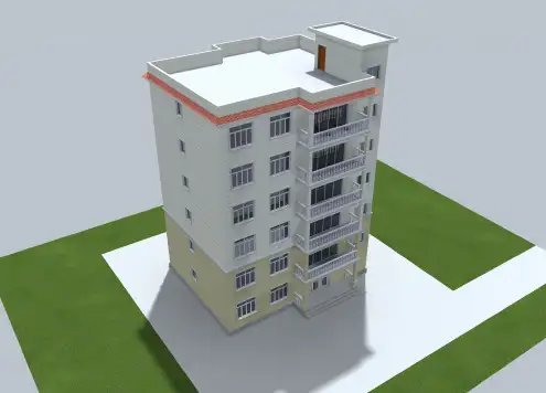 16x12 六层农村自建楼房每层一户设计图平面图户型图效果图