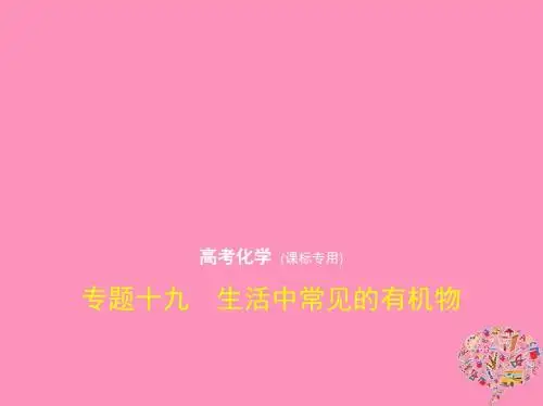 (新课标Ⅰ)2019版高考化学一轮复习专题十九生活中常见的有机物课件