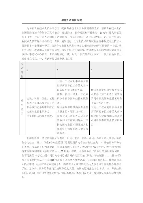 职称外语等级考试