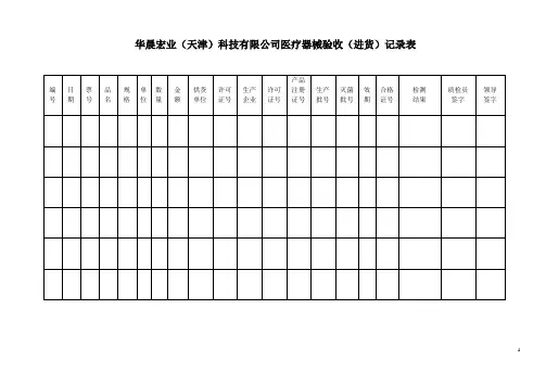 医疗器械记录表格