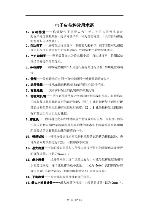 皮带秤说明