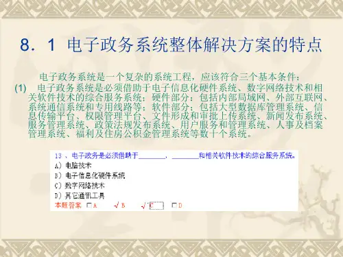 电子政务系统及应用32页PPT