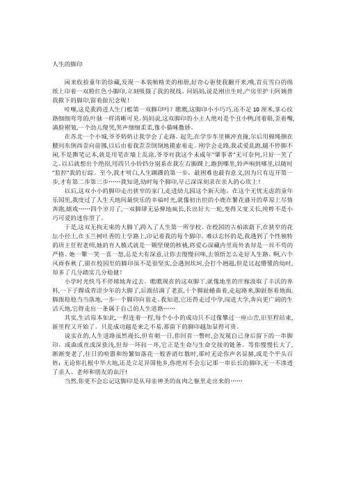 人生的脚印
