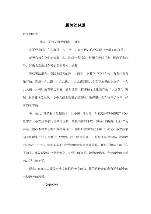 最美的风景_初中初一作文500字