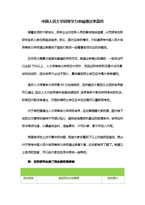中国人民大学同等学力申硕