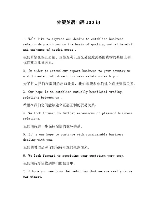 外贸英语口语100句