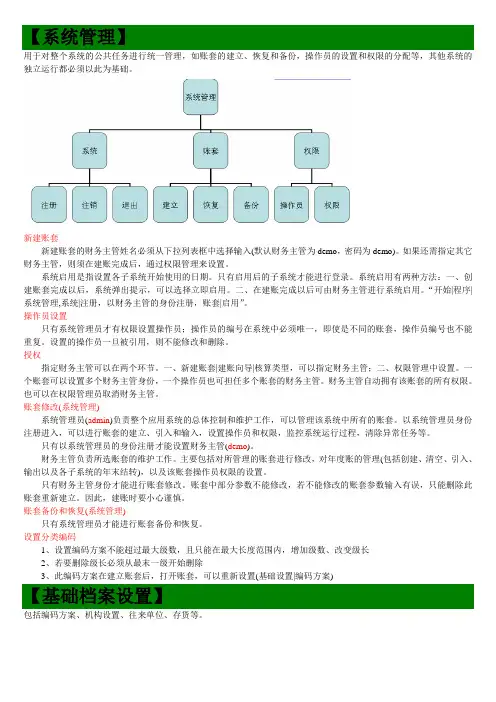账套知识点
