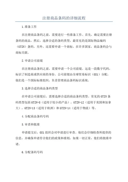 注册商品条码的详细流程