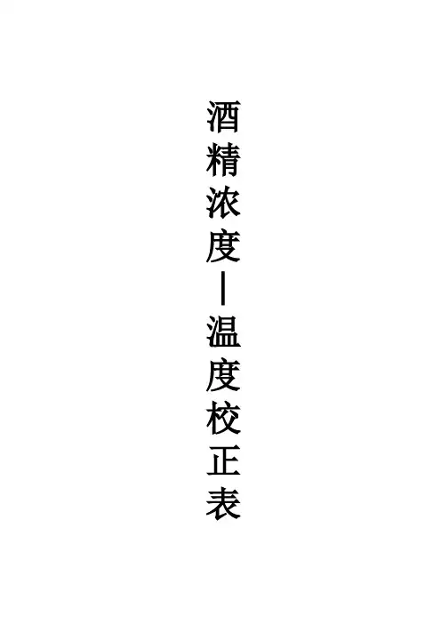 酒精度-温度校正表