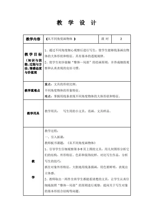 从不同角度画物体 2