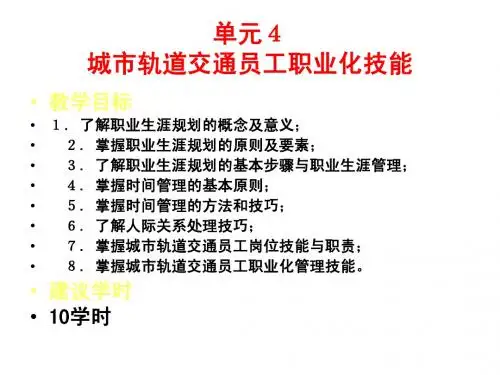 单元4 城市轨道交通员工职业化技能