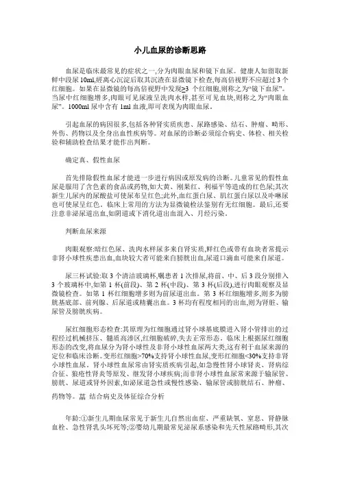 小儿血尿的诊断思路