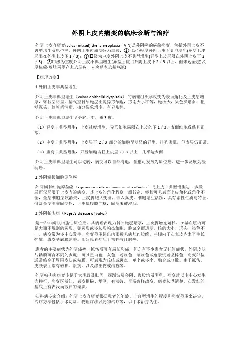 外阴上皮内瘤变的临床诊断与治疗