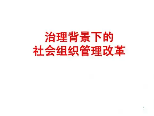 11.治理背景下的社会组织管理改革