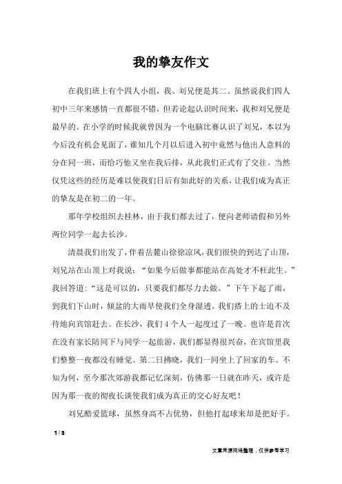 我的挚友作文_高中作文