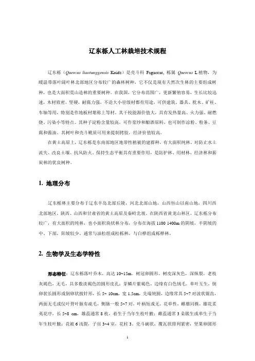 辽东栎人工林栽培技术2011.7.26
