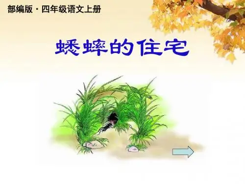 新版部编版(统编版)四年级语文上册第11课蟋蟀的住宅公开课课件