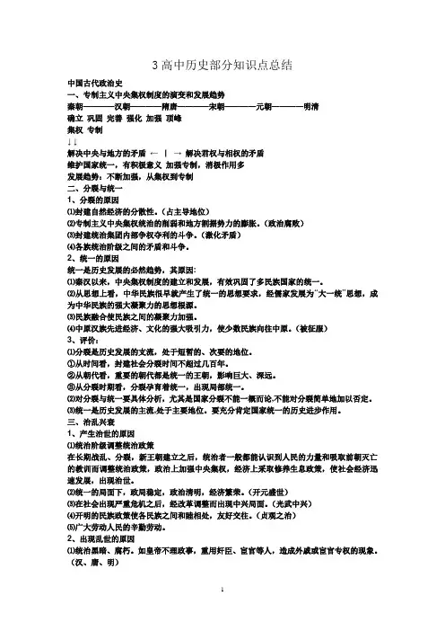高中历史总结