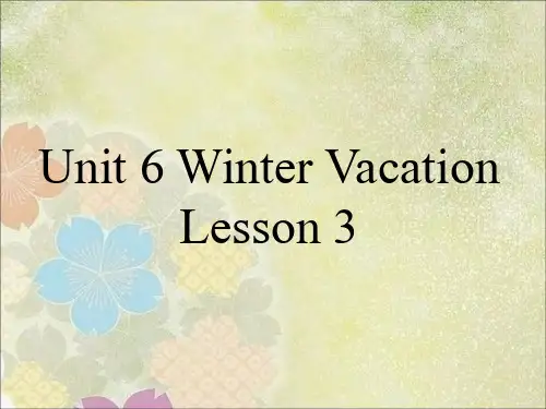 六年级上册英语课件-Unit 6 Winter vacation Lesson 3 1｜人教新起点(2018秋)(共15张PPT)