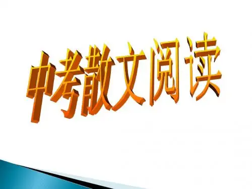 语文总复习：《散文阅读》ppt课件
