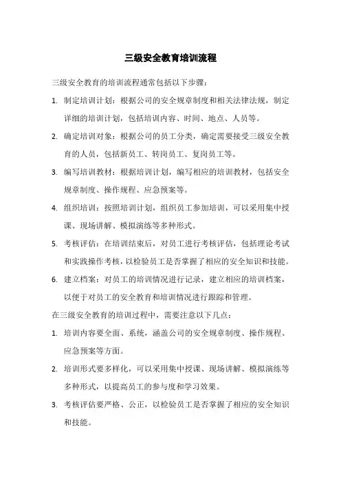 三级安全教育 培训流程