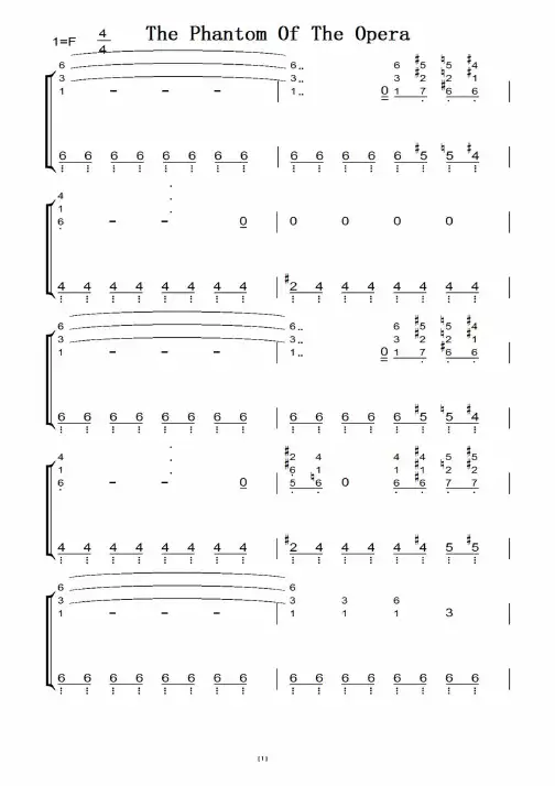 The Phantom Of The Opera(歌剧魅影) 经曲 影视原声版 钢琴双手简谱 钢琴谱.pdf