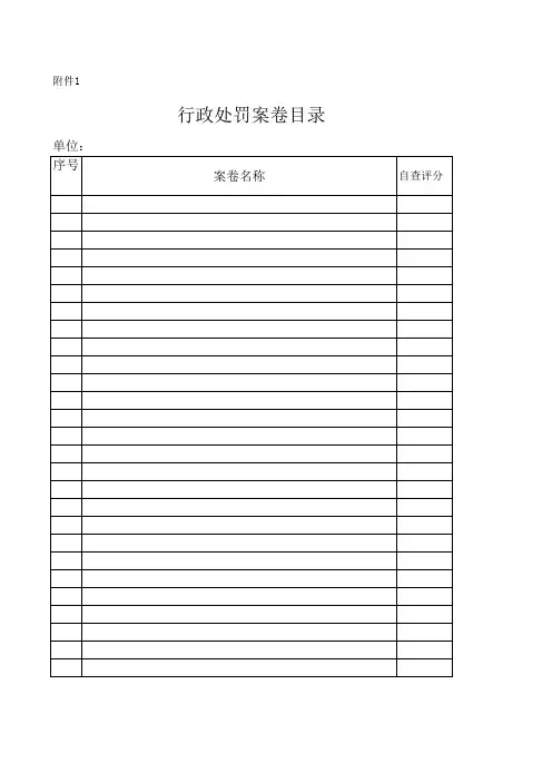 行政处罚案卷目录式样