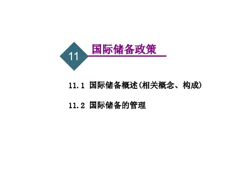 第十一章 国际储备政策