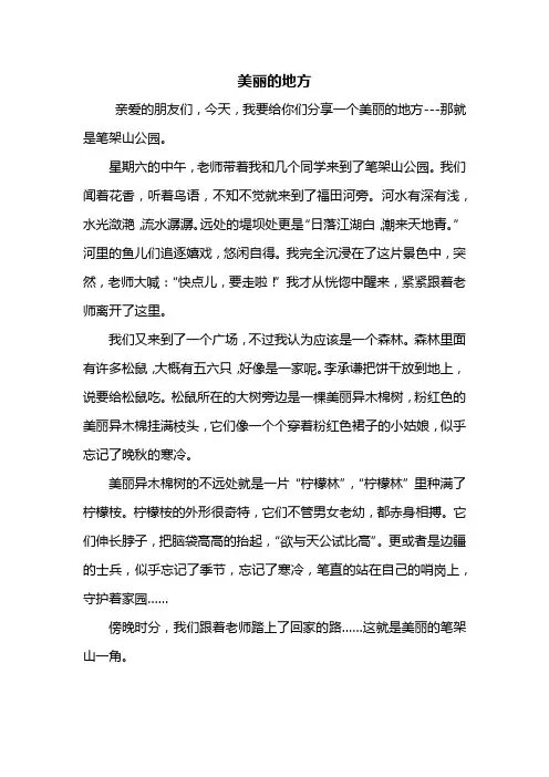四年级作文：美丽的地方作文500字_2