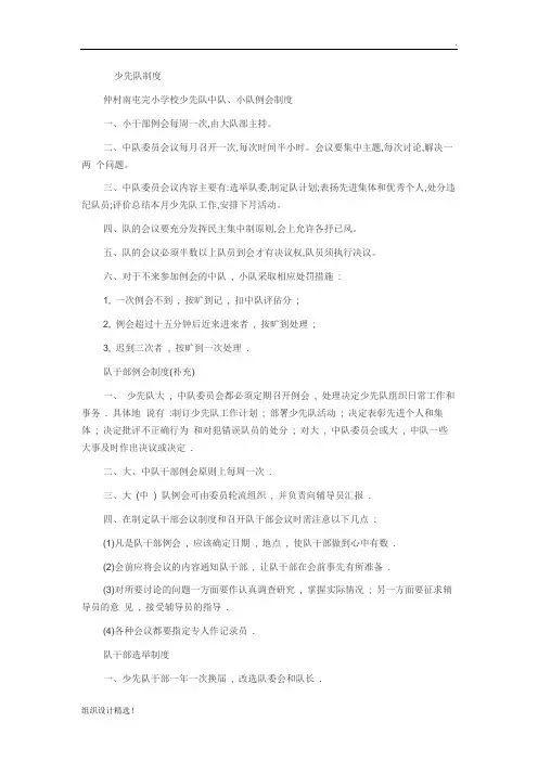 少先队各种制度