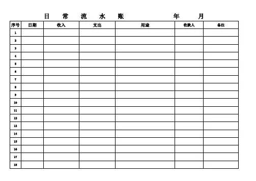 公司日常流水账