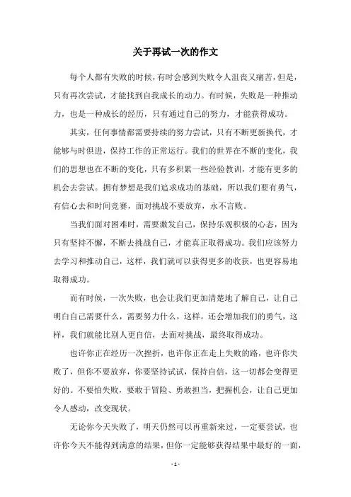 关于再试一次的作文