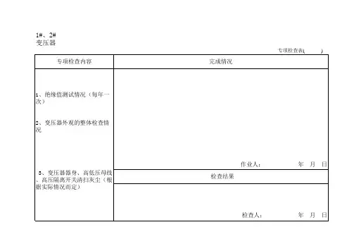 电气设备专项检查表