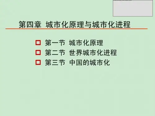 4.1 城市化概述