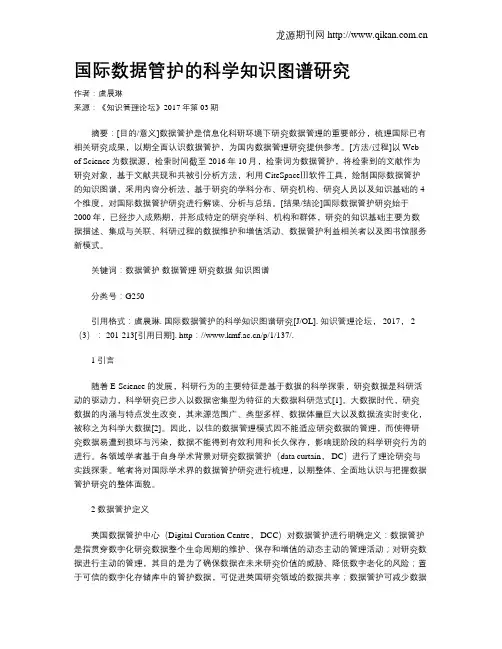 国际数据管护的科学知识图谱研究