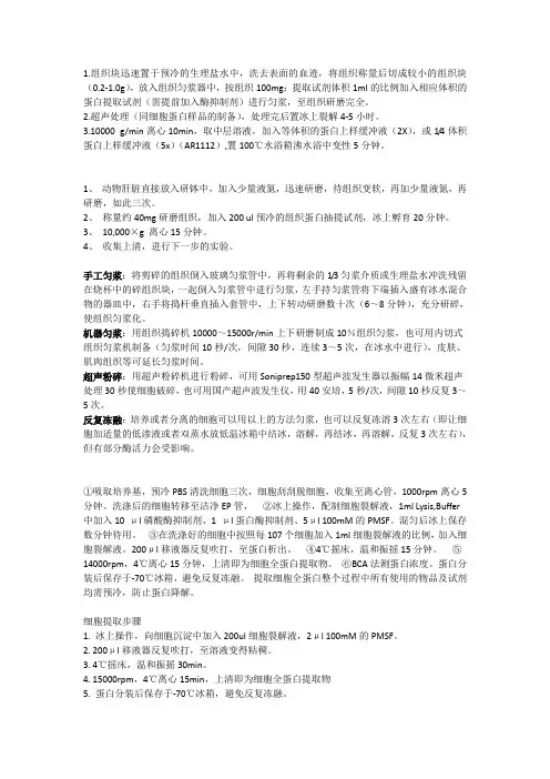 17动物组织蛋白提取