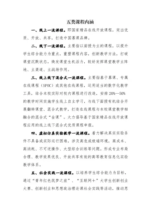 五类课程内涵