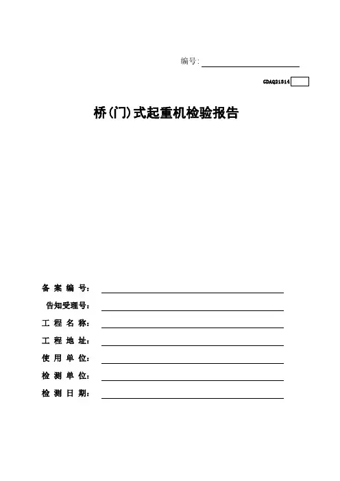 桥(门)式起重机检验报告