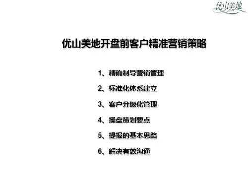 开盘前客户精准营销策略分析