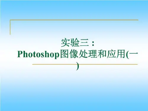 Photoshop图像处理与应用(一)