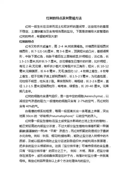 红树的特点及其繁殖方法