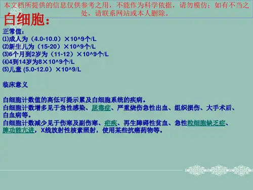 检验危急值的临床意义培训课件