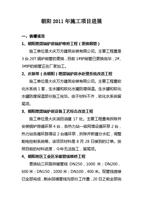 施工项目汇报材料