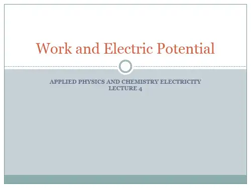 Work and Electric Potential - E R Greenman工作电位E R格林曼