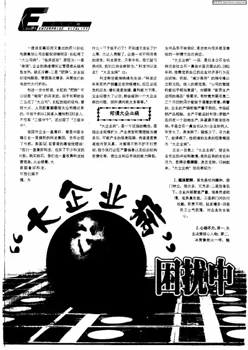 “大企业病”困扰中国企业