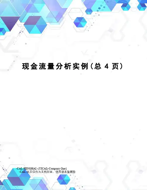 现金流量分析实例