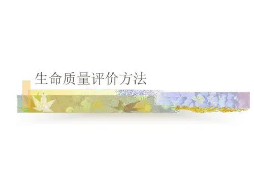 生命质量评价方法