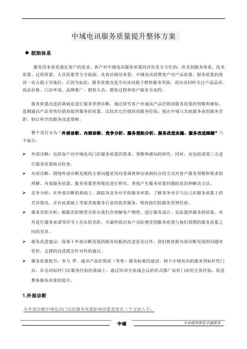 服务质量提升方案